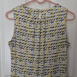 Calvin Klein Women's blouse in Yellow and white, Size PL